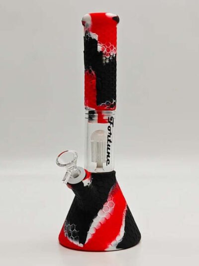 11" Silicone with glass percolator bong - Assorted