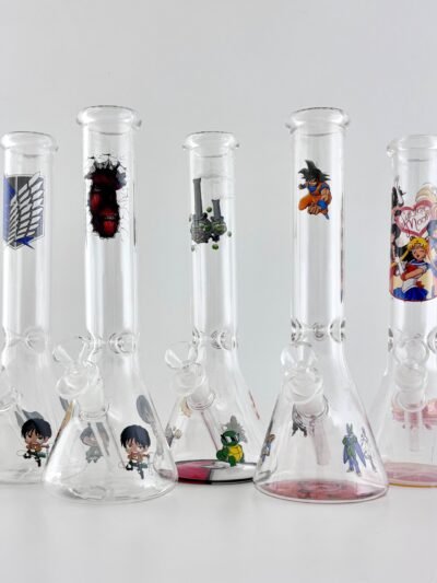 12" Anime-Themed Beaker Bongs – 4mm Thick Glass
