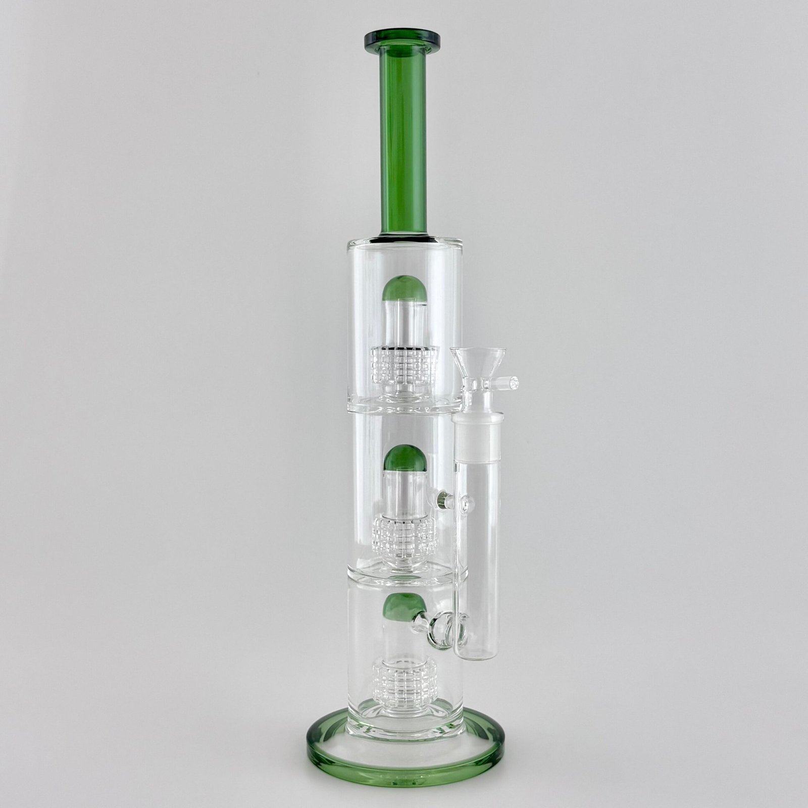 17" Triple Dome Percolator Water Pipe with 14mm Handle Bowl Piece