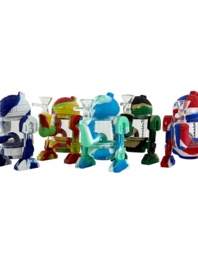 6.5" Silicone R2D2-Inspired Water Pipe