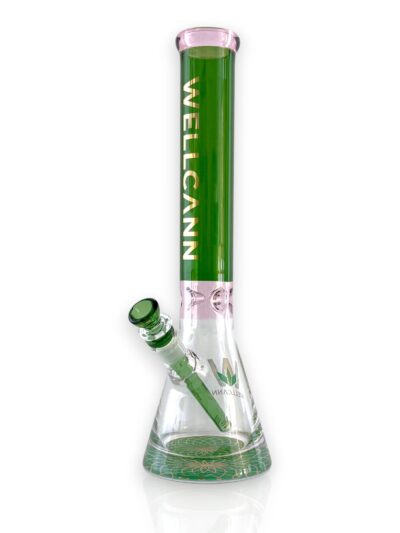 Wellcann | 16" Heavy-Duty 7MM Beaker Water Pipe – Extra Thick Base-Green