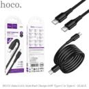 X120 Beneficio 60W Charging Data Cable – Type-C to Type-C, Fast Charge & Sync, Durable Design – Black – HOCO