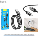 X89 Wind Charging Data Cable – USB to Type-C, 1M Fast Charge & Sync, Nylon Braided–Black–HOCO