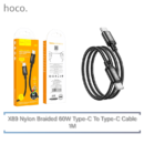 X89 USB-C to USB-C Nylon Braided Cable 1m – 60W Fast Charging, Durable Design, Black – HOCO