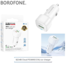 BZ34B Cloud PD38W Car Charger – Dual-Port USB-A + USB-C Fast Charging Lighter Socket Adapter – White – BOROFONE