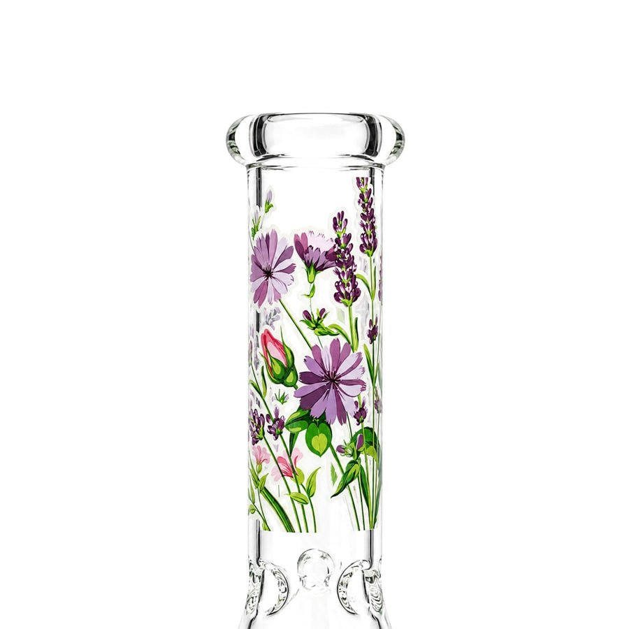 10" Glow-In-The-Dark Floral Beaker Bong - Image 7