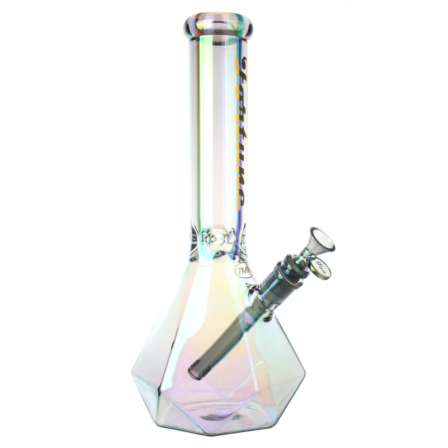Fortune | 14" 7mm Electroplated Hexagon Glass Bong (Copy) - Image 3
