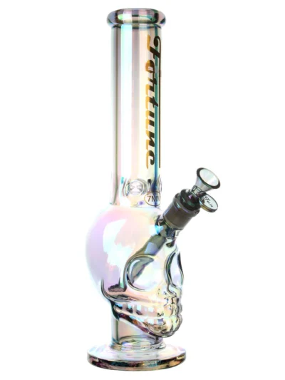 Fortune | 14" 7mm Electroplated Skull Glass Bong