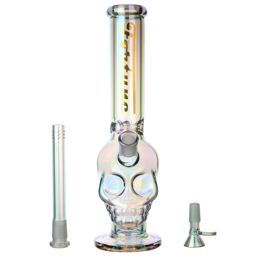 Fortune | 14" 7mm Electroplated Skull Glass Bong - Image 3