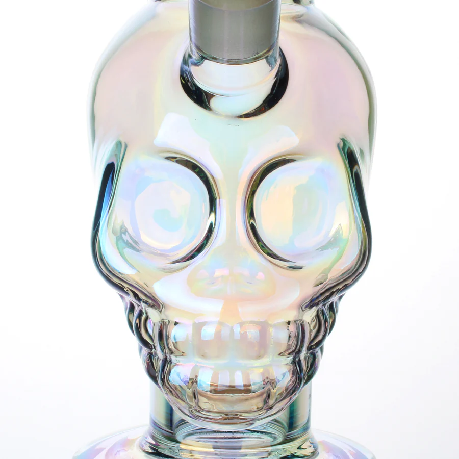 Fortune | 14" 7mm Electroplated Skull Glass Bong - Image 4
