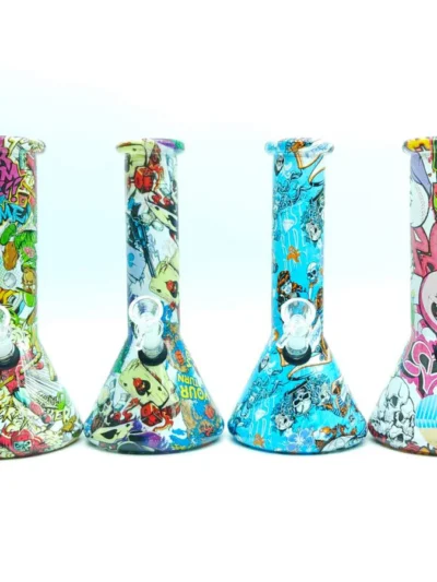 10" 5mm Hydrographic Cartoon Beaker-Assorted Design