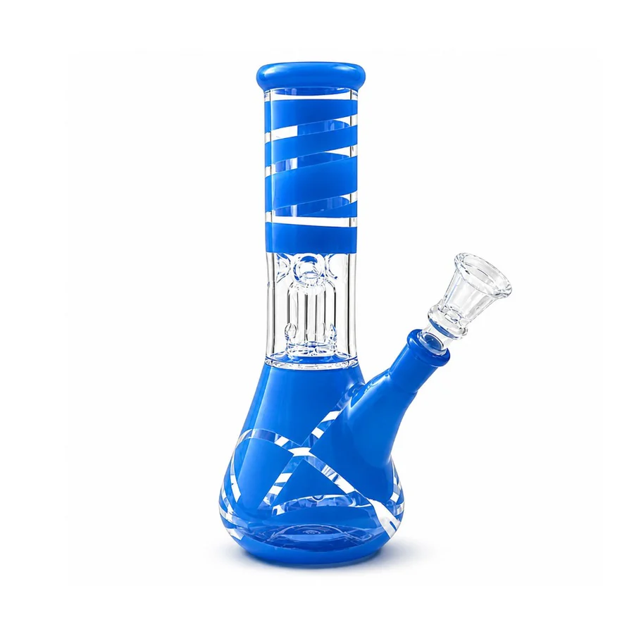 8” Color Spiral Beaker Bong – Built-In Perc - Image 3