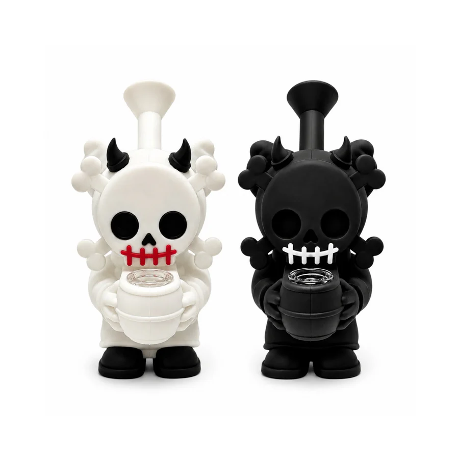 6" Devil Skull Silicone Water Pipe - Image 5
