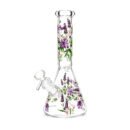 10" Glow-In-The-Dark Floral Beaker Bong