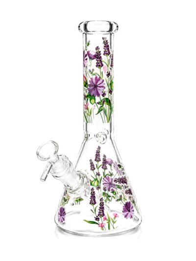 10" Glow-In-The-Dark Floral Beaker Bong
