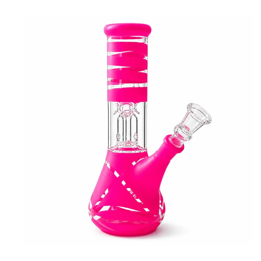 8” Color Spiral Beaker Bong – Built-In Perc - Image 7