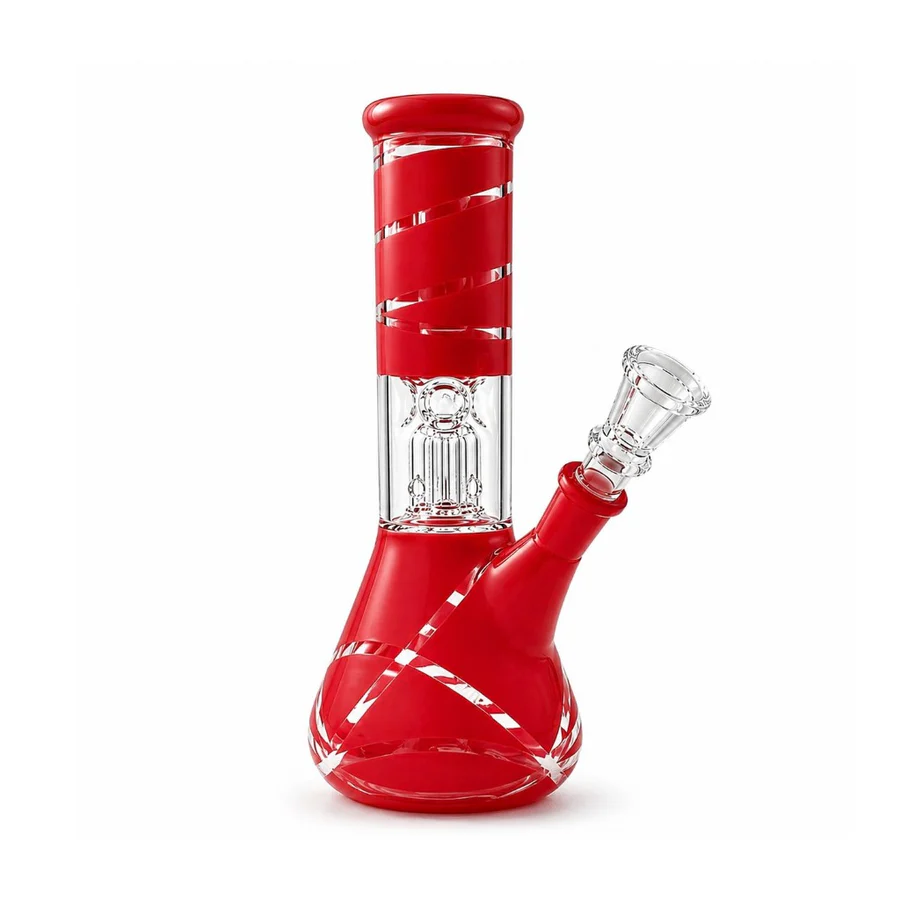 8” Color Spiral Beaker Bong – Built-In Perc - Image 8