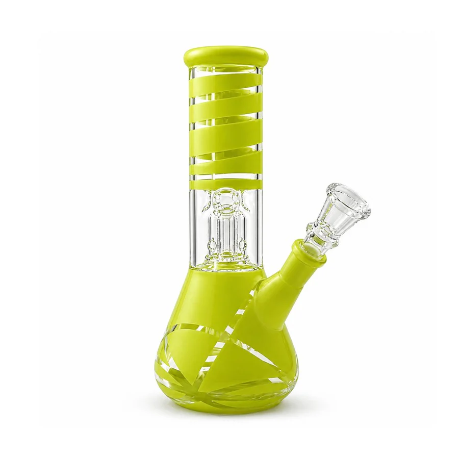 8” Color Spiral Beaker Bong – Built-In Perc - Image 9