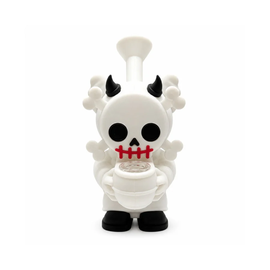 6" Devil Skull Silicone Water Pipe - Image 3