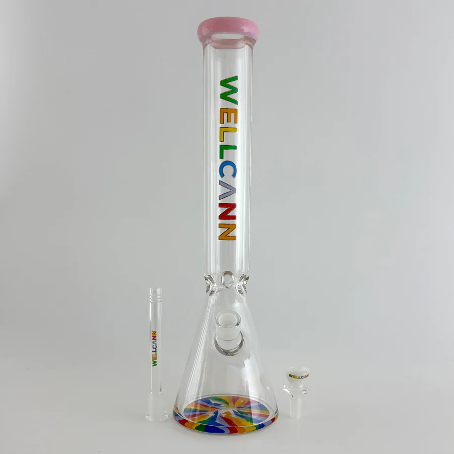 Wellcann 17" Thickened Base Psychedelic Beaker Glass Bong - Image 3