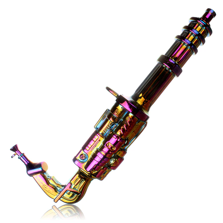 Fortune | 24" Electroplated Gatling Gun Glass Bong with Hardwood Stand - Image 8