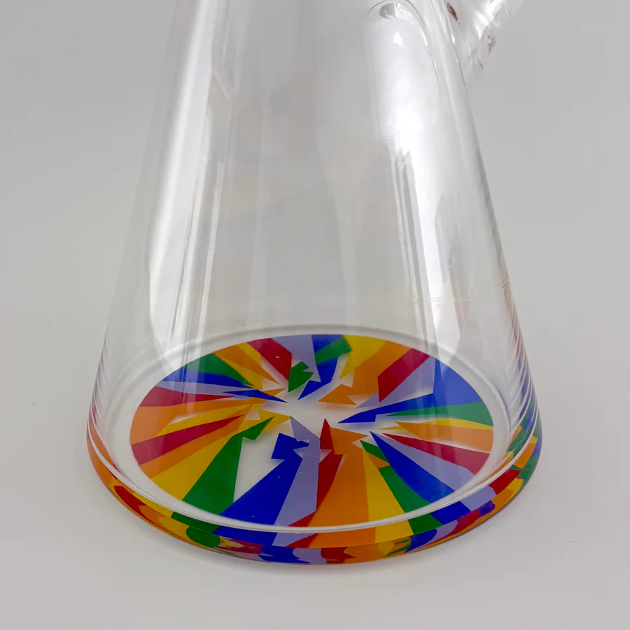 Wellcann 17" Thickened Base Psychedelic Beaker Glass Bong - Image 4