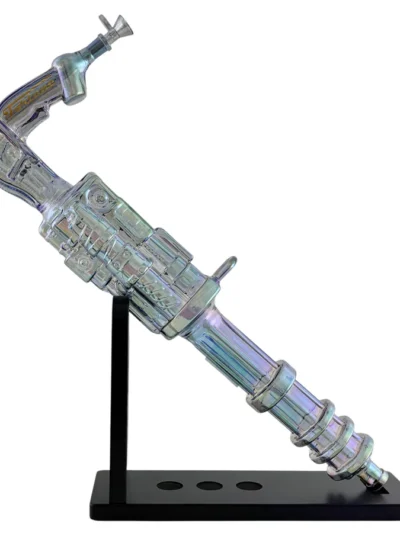 Fortune | 24" Electroplated Gatling Gun Glass Bong with Hardwood Stand