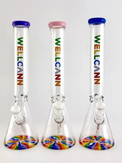 Wellcann 17" Thickened Base Psychedelic Beaker Glass Bong