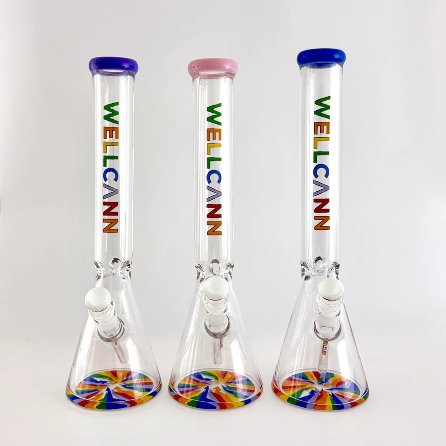 Wellcann 17" Thickened Base Psychedelic Beaker Glass Bong