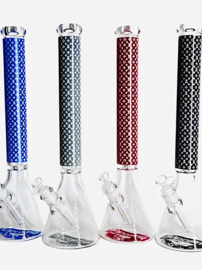 New Design 20" Stylish Designed 9mm Glow in the dark Glass Bong