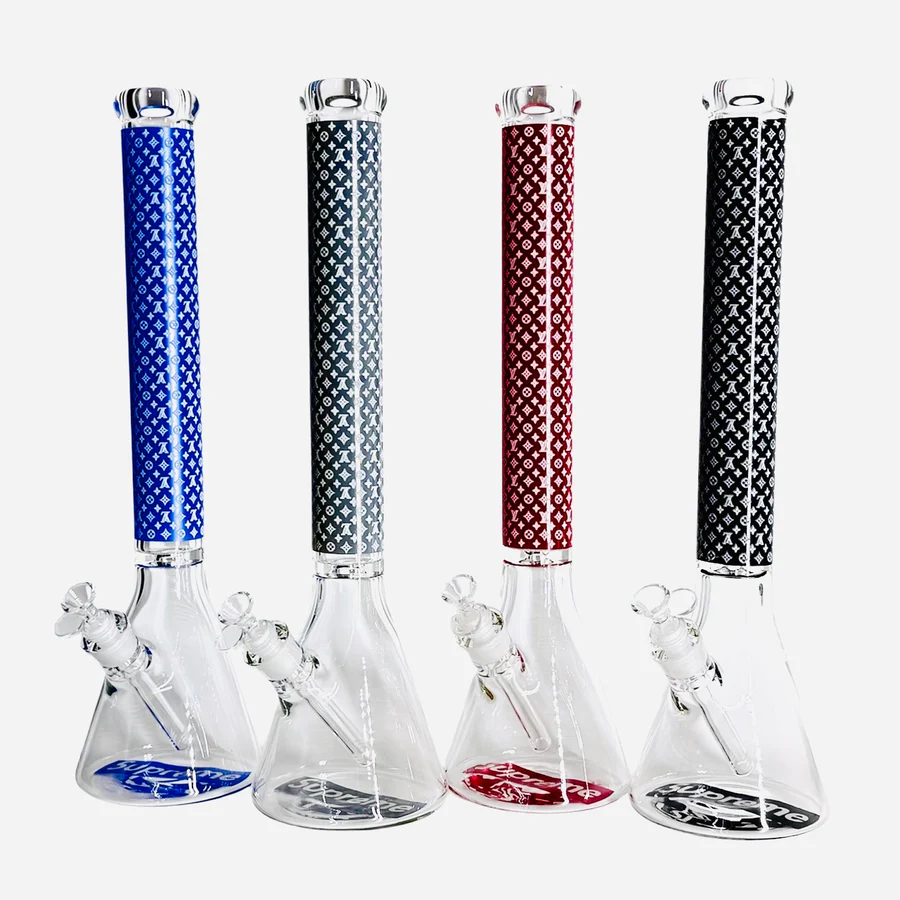 New Design 20" Stylish Designed 9mm Glow in the dark Glass Bong
