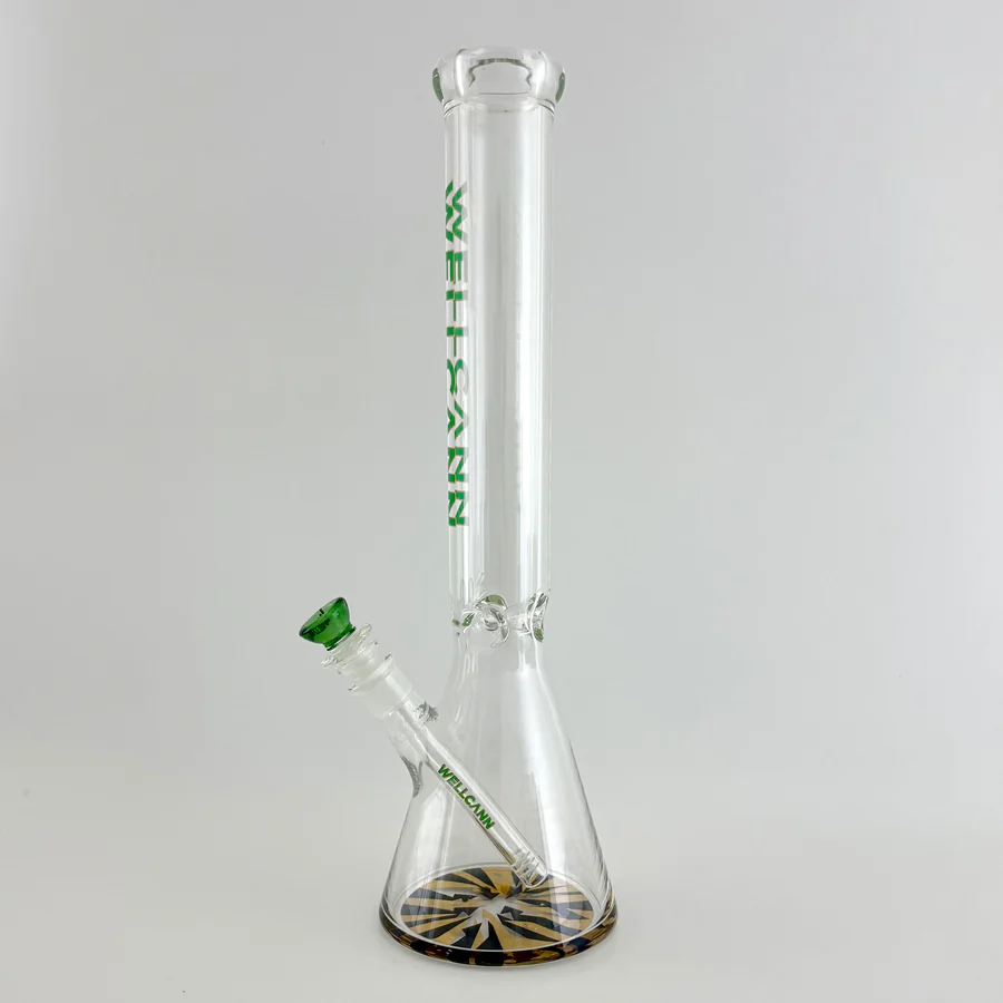 Wellcann 17" Thickened Base Chrome Beaker Glass Bong - Image 6