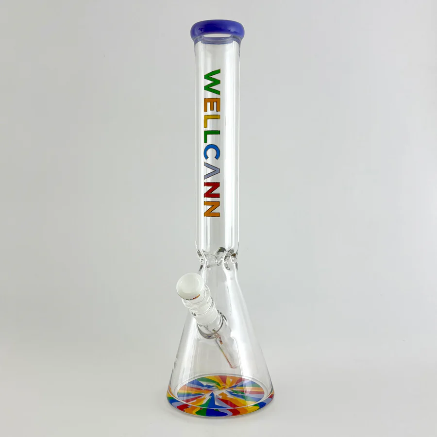 Wellcann 17" Thickened Base Psychedelic Beaker Glass Bong - Image 11